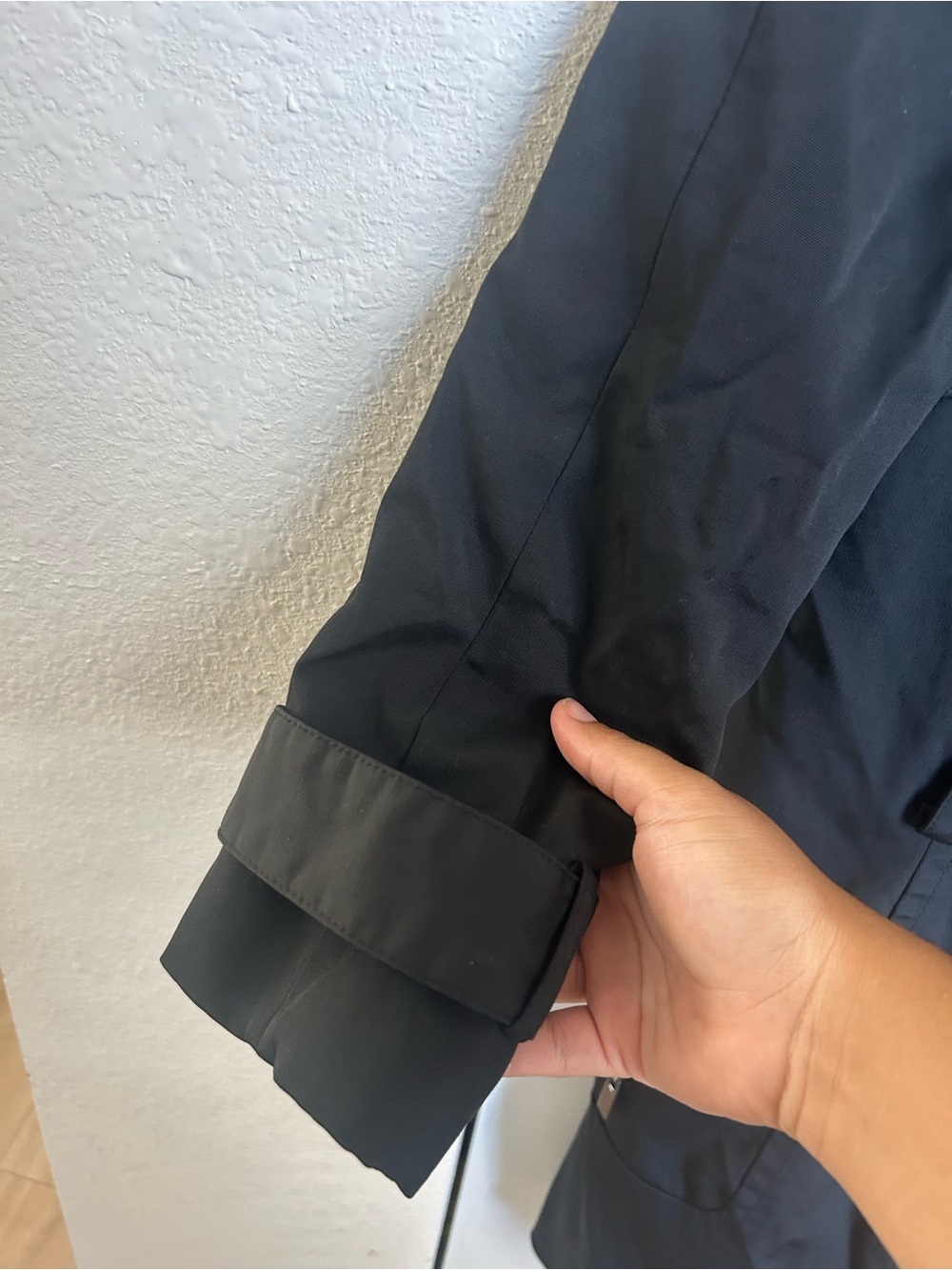 Y2K bebe Black Utility Trench Coat | Military Inspired Longline Jacket - Picture 6 of 7